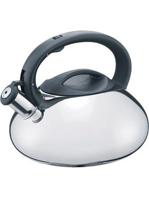 Чайник из нерж. стали MAL-109, 3 литра, полированный, со свистком, цельнометаллический