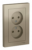 Механизм розетки двухместной Schneider Electric ATLASDESIGN, скрытый монтаж, шампань ATN000520
