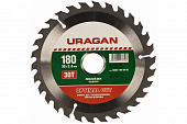 Диск пильный URAGAN оптимальный рез, по дереву 180*30мм, 30Т 36801-180-30-30