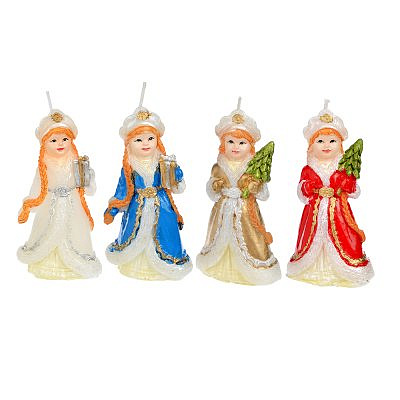 Свеча в виде Снегурочки, 8,3см, парафин,СНОУ БУМ 