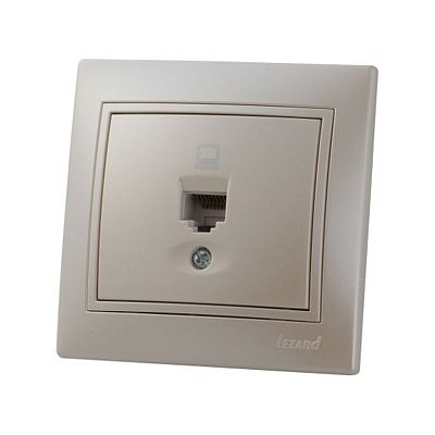 Розетка 701-3030-139  Компьютерная 1-ая жемч.белый перлам.