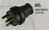 Вилка кабельная каучуковая NE-AD 4005 25А 3P+E*25A с заземлением 380в IP44 черная