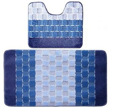 Коврик BANYOLIN SILVER из 2-шт 60*100см LINE голубой