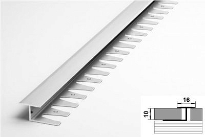 Профиль ЛК15 алюминиевый без покрытия 16*10*2700