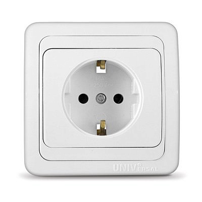 Розетка UNIVersal Валери СУ 1 мест. бел. (с/з, керам.осн.) В0028
