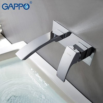 Смеситель для раковины Gappo G1007-2 встраиваемый хром.