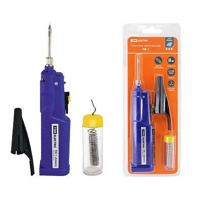 Паяльник автономный  ПА-1 питание 3*АА, с припоем,кожух, Алмаз TDM