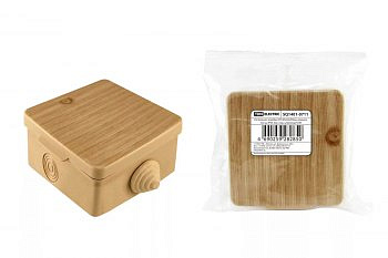 Коробка распаячная TDM ОП 65х65х50мм, крышка, сосна, IP54, 4входа гофротруба SQ1401-0711