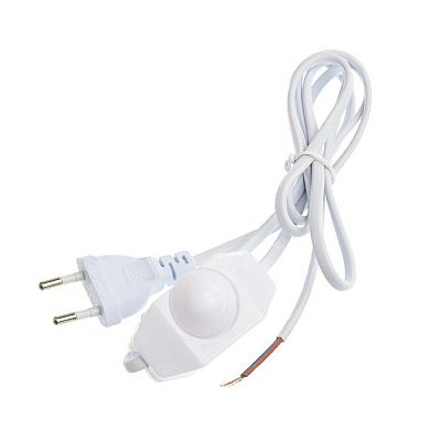 Шнур сетевой для бра с диммером (регулятор света) 1,8м белый  SV0417-0002