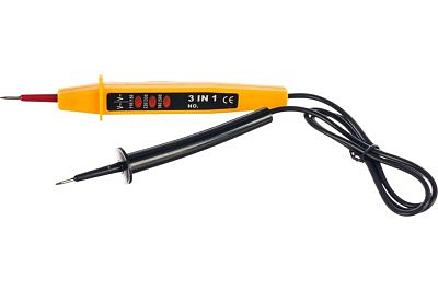 Тестер STEKKER ступенчатой индикации напряжения контактный двухполюсной 500V желтый TST500-2 32863 