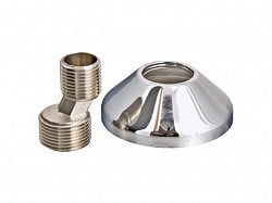 Эксцентрик НР 3/4*1/2 поштучно с конической декор чашкой белый RAL 9016