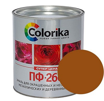 Эмаль ПФ-266 Colorika желто-коричневая 0,9 кг