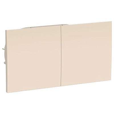 Мехнаизм розетки 2 места с заземлением, шторки, сдвижная крышка бежевый  СУ  ATN000228