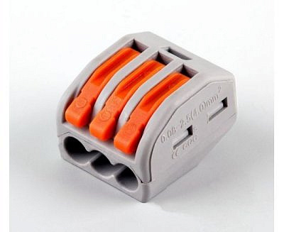 Клеммная колодка с рычагом 3-ая СМК-3 упаковка 5штук 0,08*4мм² 32A