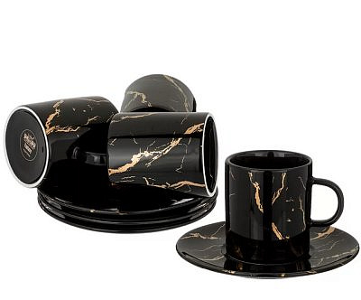 ЧАЙНЫЙ НАБОР НА 4 ПЕРСОНЫ 8 ПРЕДМЕТОВ "FANTASY" 220МЛ, ЧЕРНЫЙ 42-327