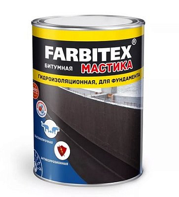  Мастика Битумная гидроизоляционная для фундамента 8кг FARBITEX