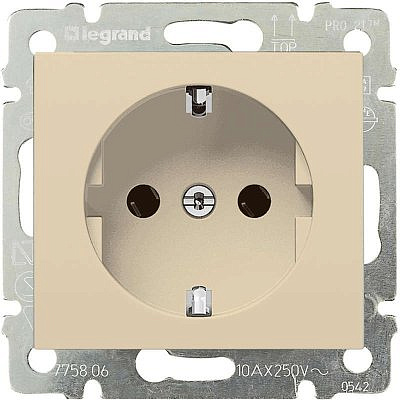 Механизм розетки 1-м СП Valena с заземл. сл. кость Leg  774320 