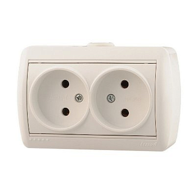 Розетка 710-0200-128 о/п розетка 2-ая б/з керам. бел.