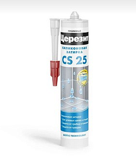 Затирка-герметик Церезит CS 25 эластичный силиконовый  (прозрачный) 280мл 
