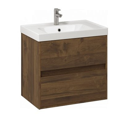 Тумба Грейс 60 Дуб Хантон темный с умывальником  Grace 60 /VOD-OK/