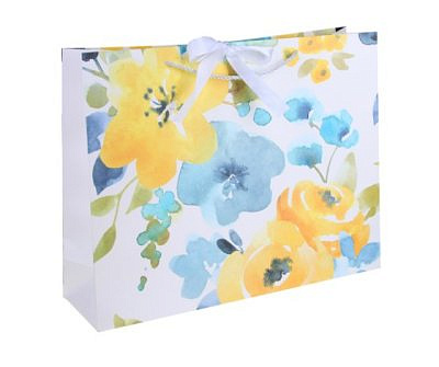 Пакет подарочный, атласная лента, цветной принт, 39x31x11 см, 4 дизайна LADECOR 507-204