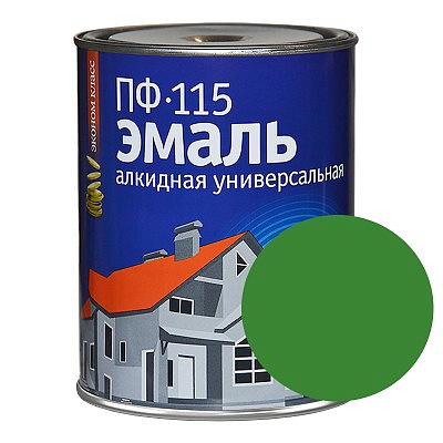 Эмаль ПФ-115 Эконом универсальная зеленая 0,8кг