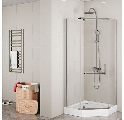 Душевое ограждение MIRSANT Aurora 100*100 5-ти угольное без поддона  