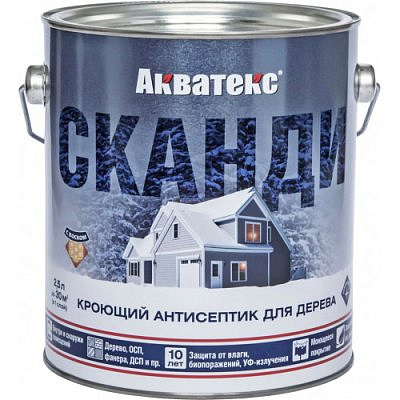 Акватекс-Сканди кроющий антисептик для древесины  Альпийское утро 0,75л