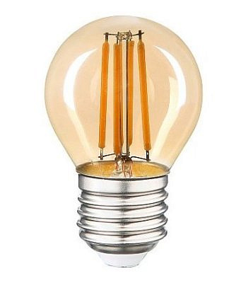 Лампа светодиодная Е27 15W 4500K 4K 35x98 нитевидная, прозрачная GLDEN-G45S-15-230-E27 4500 661438 General филамент Шар 