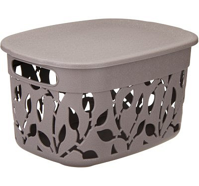 Коробка Флора 5,5л с крышкой французкий серый