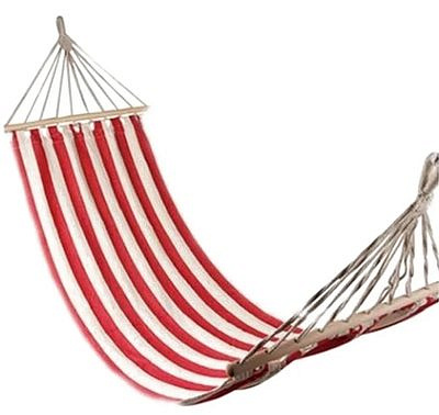 Гамак тканевый "Полоска" 2000х1300мм (красно-белая полоска)