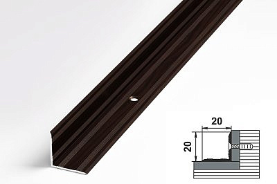 Профиль угловой ПУ05-1 дуб венге 20*20*900