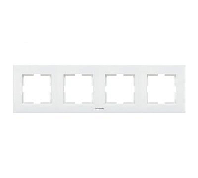 Рамка 4 места , вертикальная , белая/хром 703-0225-154 