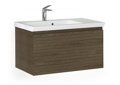 Тумба Raval Тумба Meier 85 подвесная Каштан с раковиной Isik 85 RAVAL Mer.01.85/P/K/RL 4085-KL