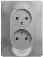 Розетка 2-м без заземленияв сборе алюмин. SchE GLS000320