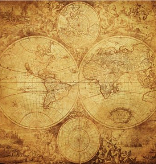 Фотообои А2-026 Старинная карта 300х270