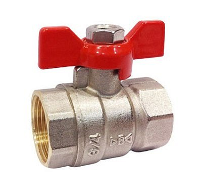 Кран шаровый латунь STT 123АС 3/4" Г-Г бабочка  1619