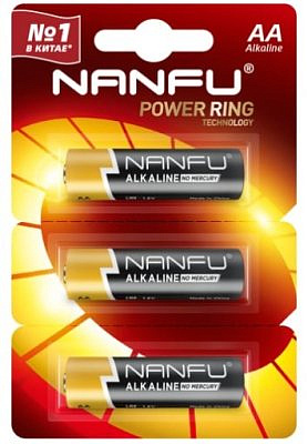 НАНФУ  LR06/316/АА   1штука  BL1+1+1 на отрывном блистере  элемент питания Nanfu (цена за ШТУКУ)