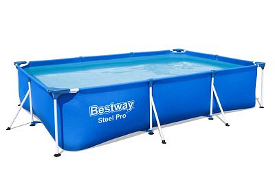 Бассейн каркасный Bestwey Steel Pro 300х201х66см, 3300л, 56411 прямоугольный+фильтр