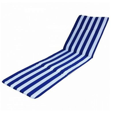 Мягкий элемент к лежаку 175х55х6  водоотталкивающая ткань (синий,рис.полоска)