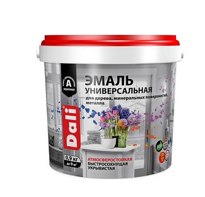 Эмаль DALI универсальная глянцевая База А 0,9кг (RAL 9010)