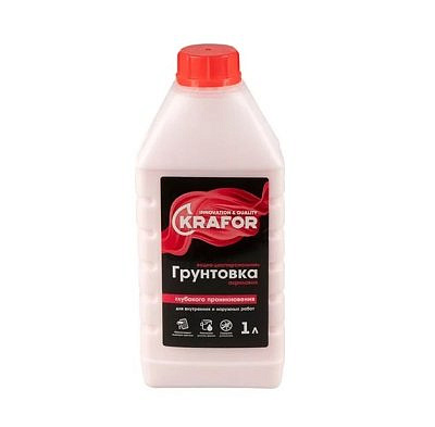 Грунтовка глубокого проникновения универсальная KRAFOR 1л