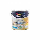 Краска водно-дисперсионная DULUX ULTRA RESIST для кухни и ванной с защитой отплесини и грибка База BW 2,5л.