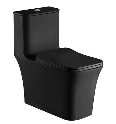 Унитаз-моноблок AZARIO Gressa безободковый черный c сиденьем дюропласт микролифт AZ-1111MB