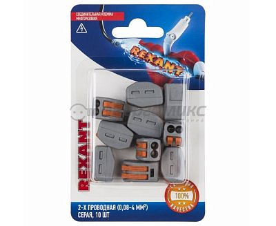 Клеммная колодка с рычагом 2-ая СМК-2 упаковка 10штук 0,08*4мм² 