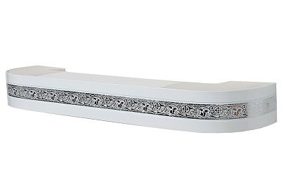 Карниз 3-х рядный Серебро - белый 2,6м Стандарт Грация 70мм