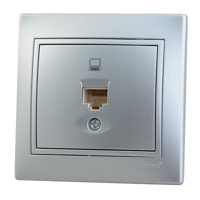 Розетка 701-1010-139 1гн компьют. RJ-45 метал. сер. Мира