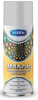 Эмаль универсальная металлик хром аэрозоль 520мл VIXEN