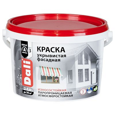 Краска в/д DALI фасадная матовая укрывистая 9л