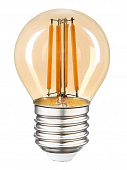Лампа светодиодная Е27 10W 4500K 4K 45x76 нитевидная, прозрачная, золотая G45S-10-230- E27 661435 General филамент шар 